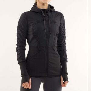 Lululemon Dance Studio Reversible Hood Jacket Black/Heathered Grey Size 6